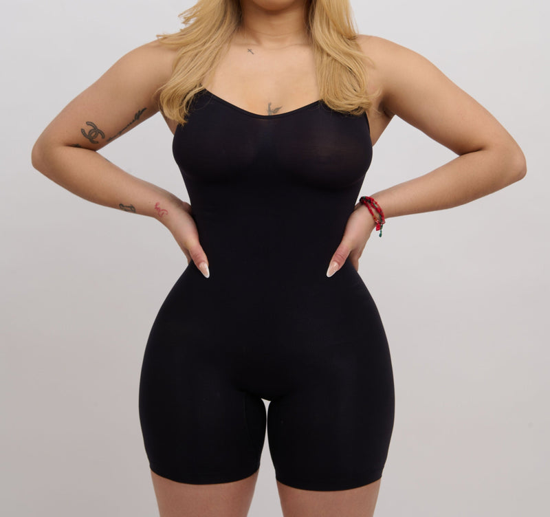 Black Mid Thigh Shapewear Bodysuit – CHELIA